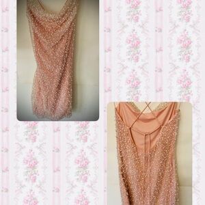 Elegant Pink Pearl Dress